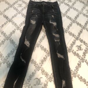 High Waist American Eagle Outfitters Distressed Jeans